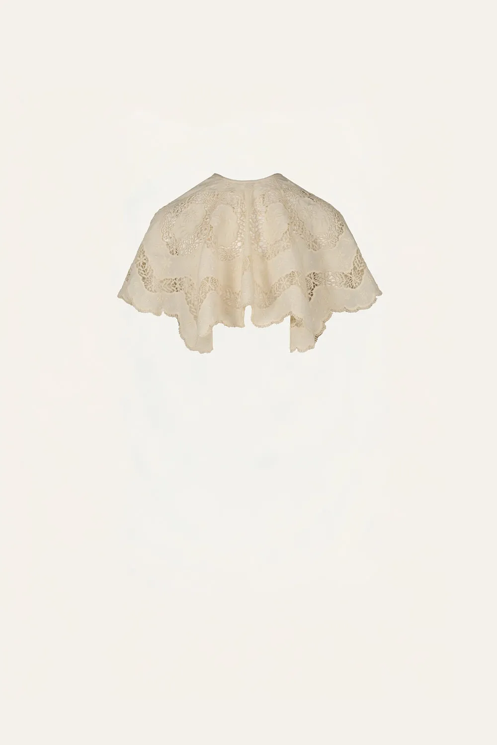 Johanna Ortiz Sun Tides top pizzo ecru cotone