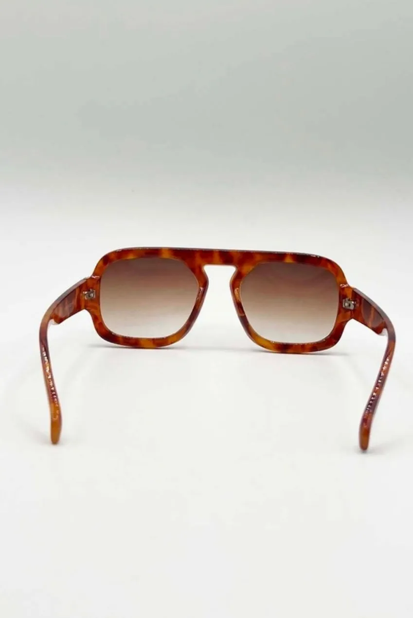 SVNX Retro Navigator Occhiali Sole Tartarugati UV400