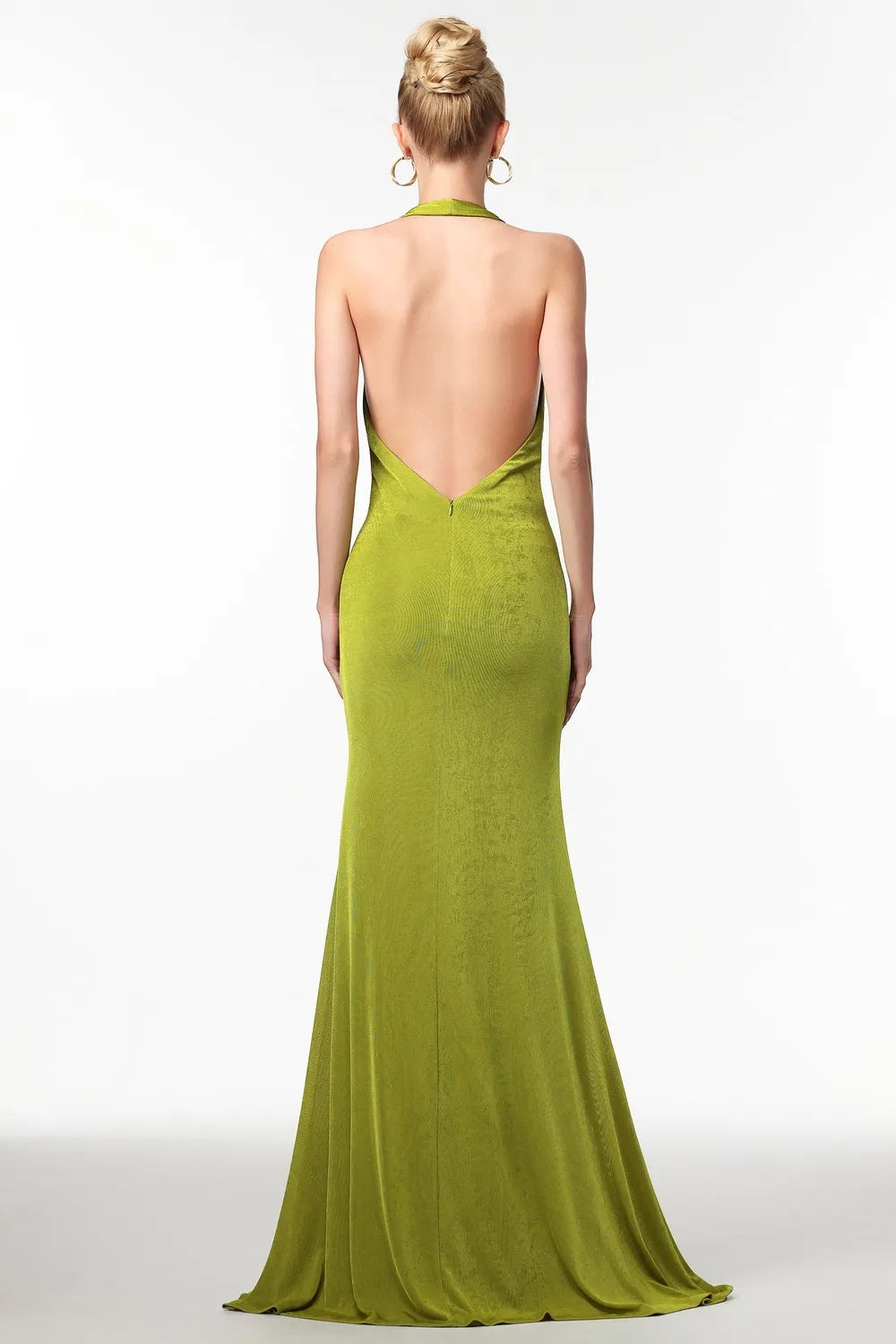 Bella Barnett Jalila abito maxi verde scollo V spacco