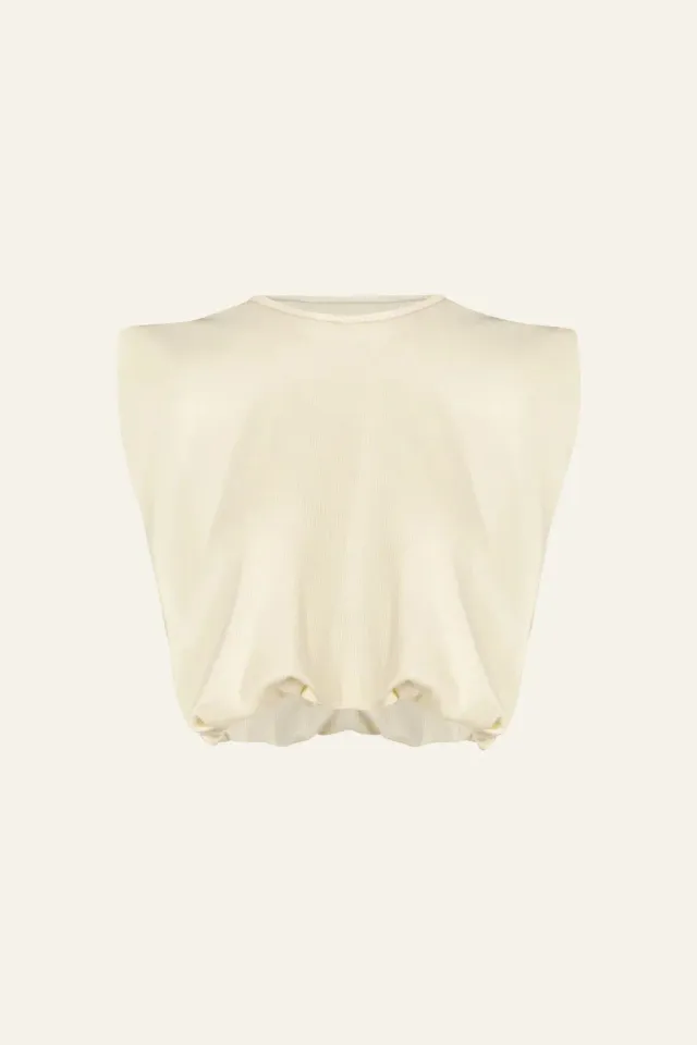 Johanna Ortiz Muraya t-shirt ecru costina crop oversize