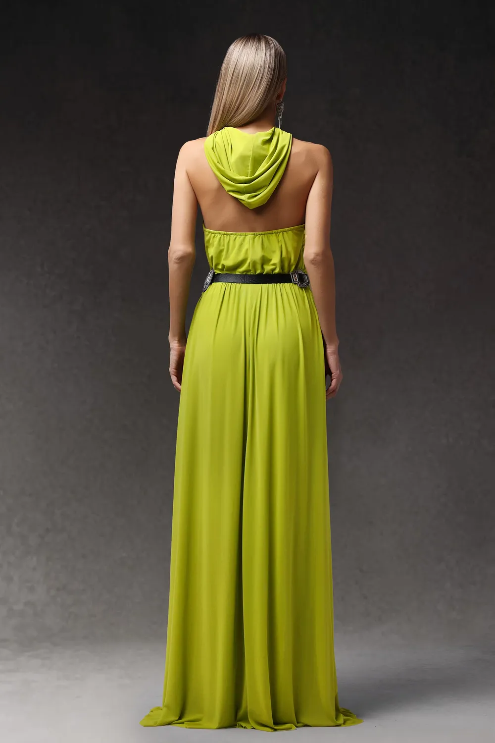 Bella Barnett Naleza abito maxi verde fiori spacco