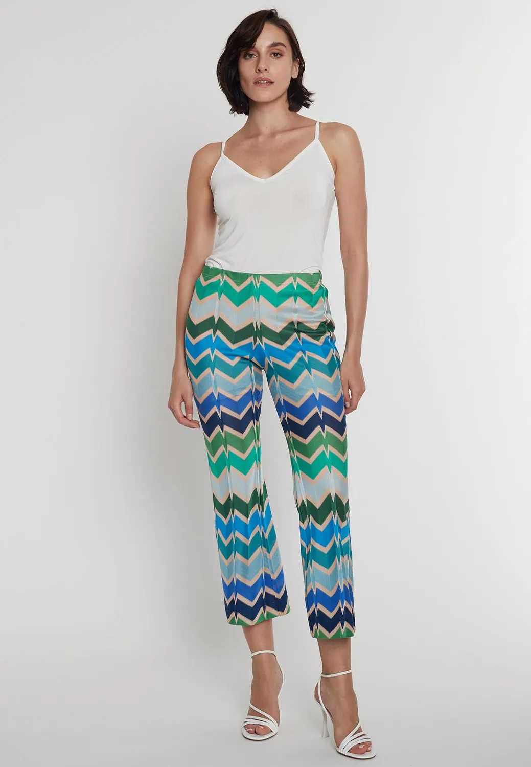 Ana Alcazar Pocara Pantaloni Cropped Maglia Zigzag