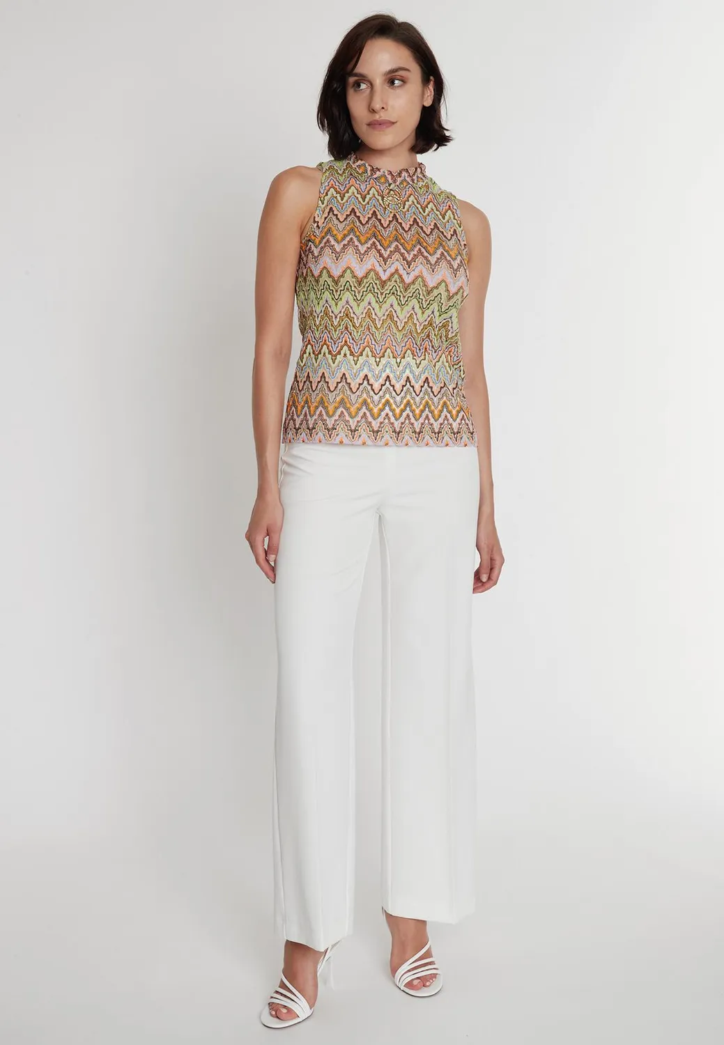 Ana Alcazar Posyma top maglia collo alto fantasia