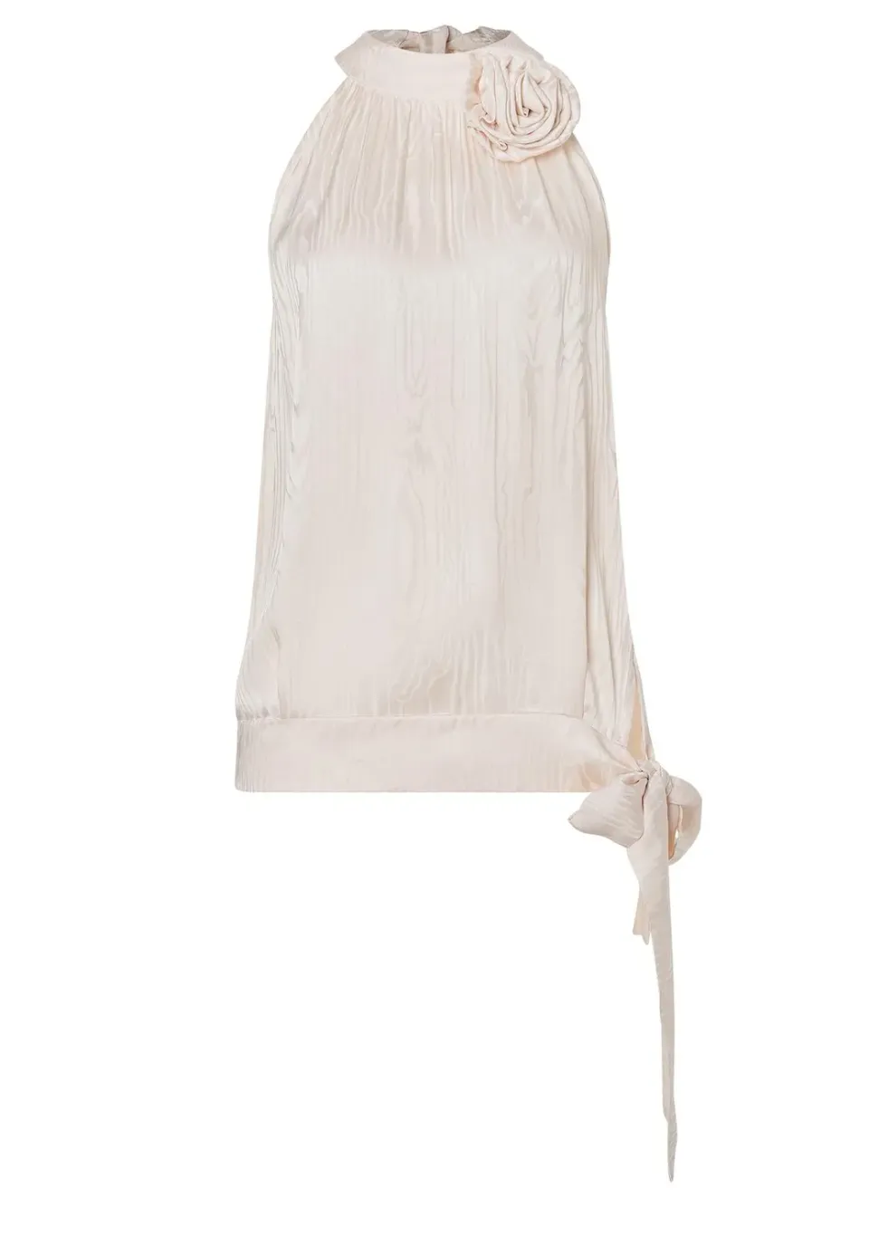 Ana Alcazar Zarla top raso avorio con fiore