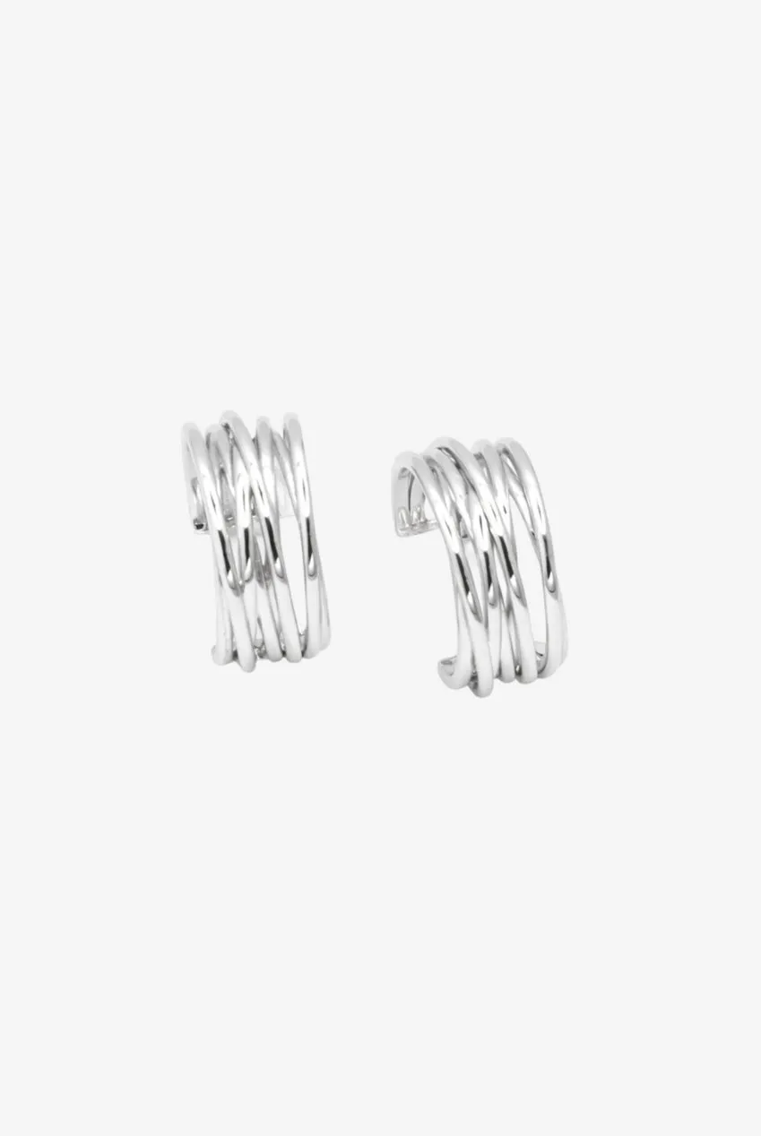Uchi & Soto Nami Silver Twist orecchini argento onda
