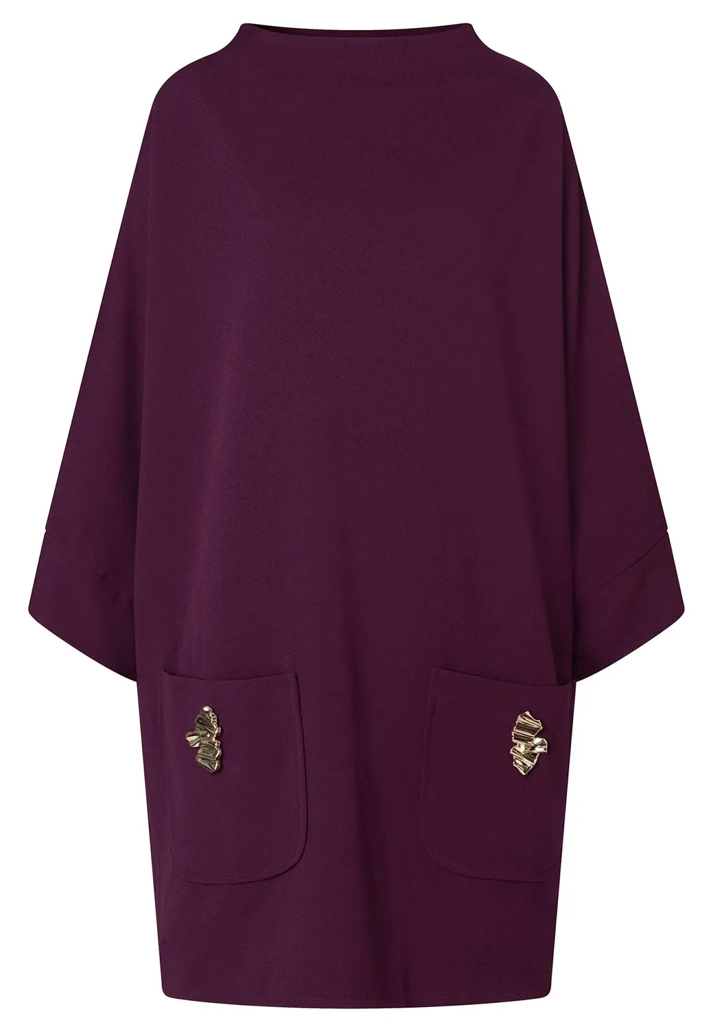 Ana Alcazar Adwoni abito oversize bordeaux tasche oro