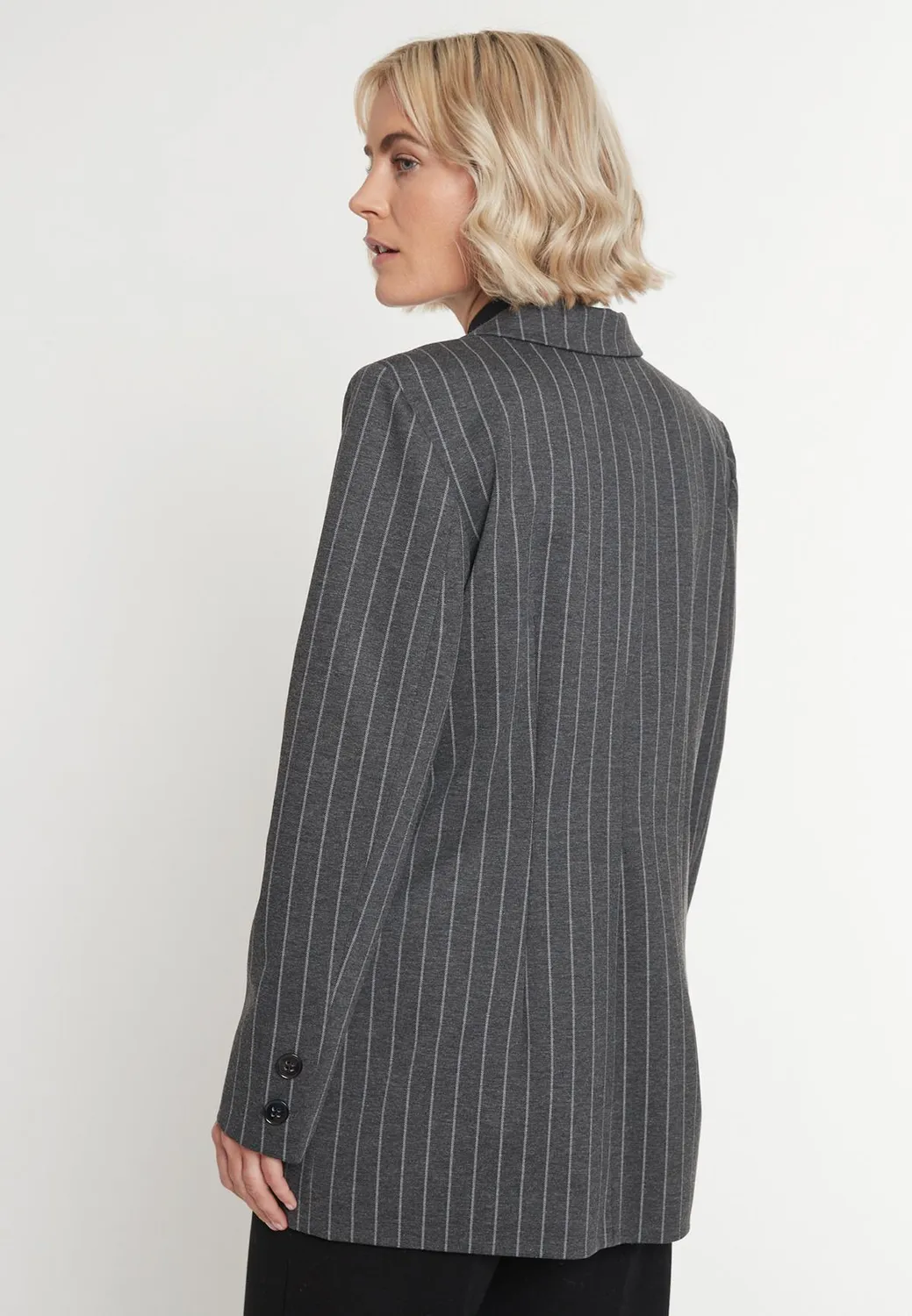 Ana Alcazar Mesea blazer oversize gessato grigio