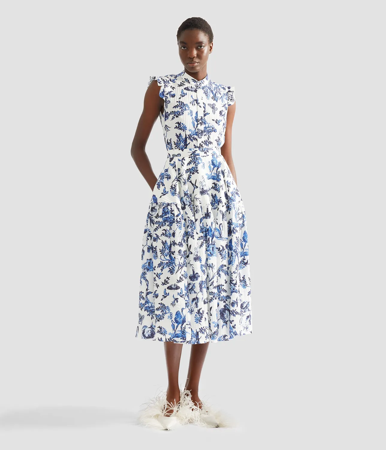 Erdem Jacquard camicia smanicata fantasia beige