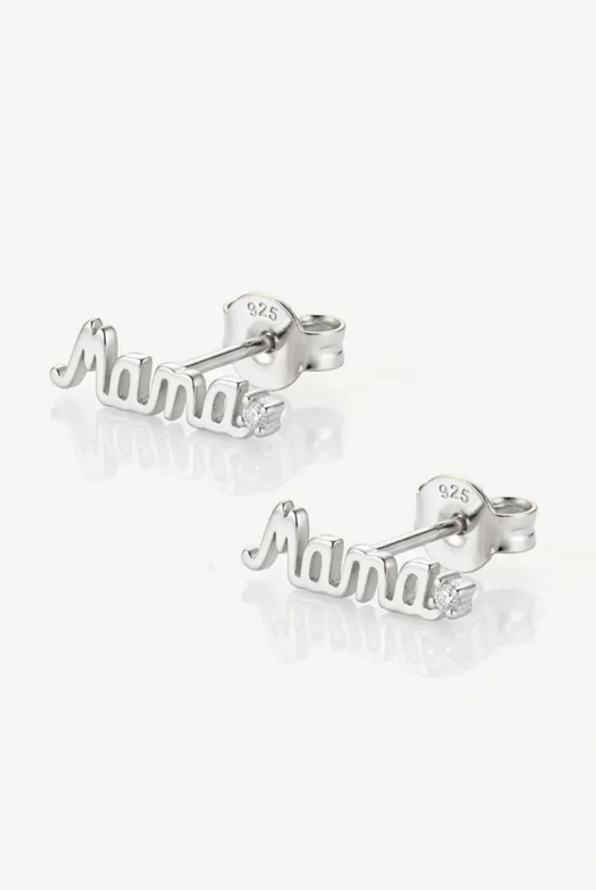 MUCHV Mama Script orecchini a lobo oro con zircone