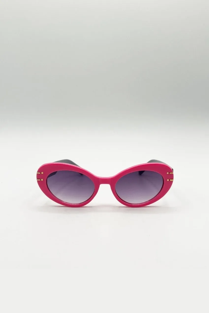 SVNX Oval Cat-Eye occhiali da sole rosa fucsia UV400