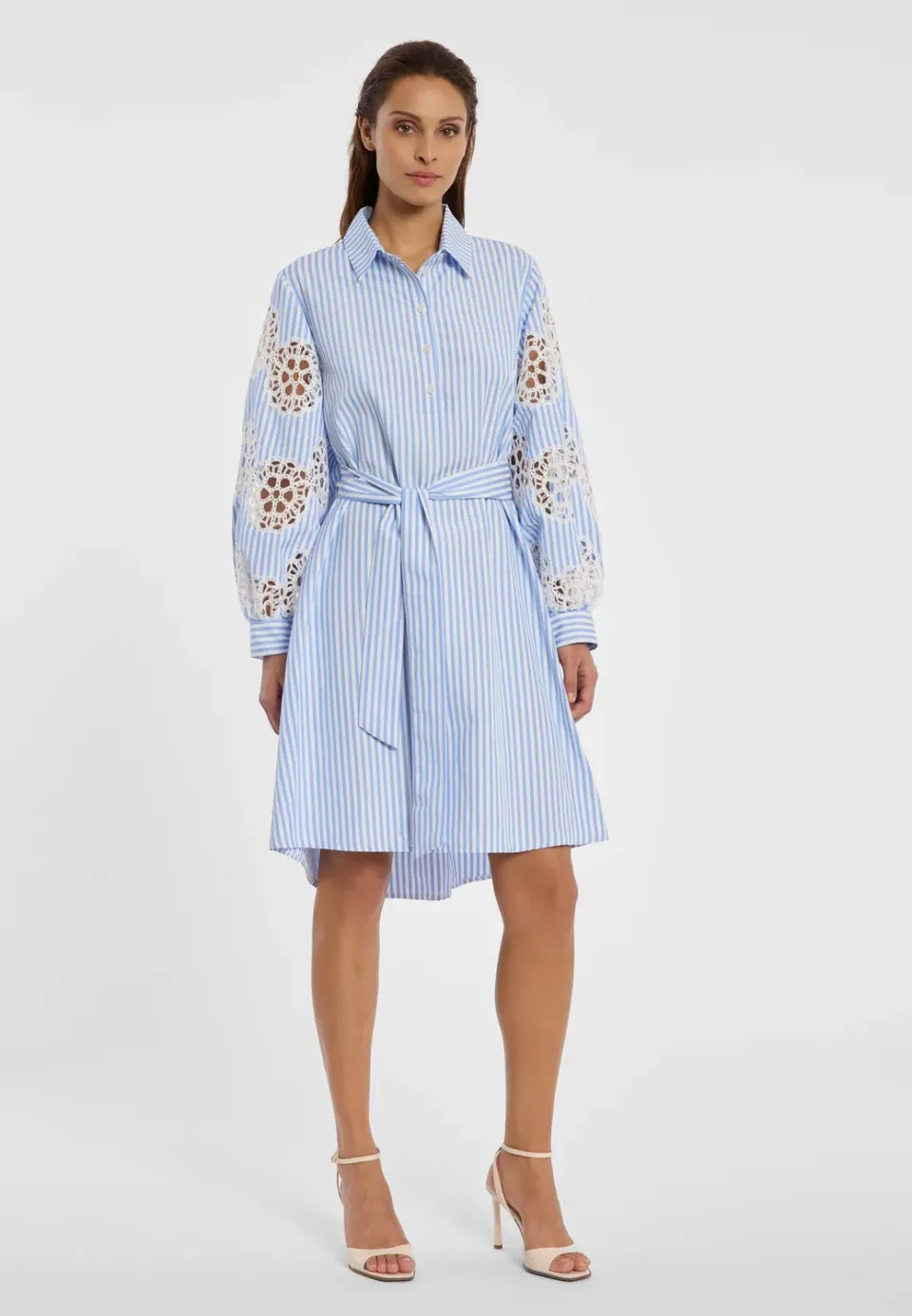 Ana Alcazar Dazli abito camicia a righe corto