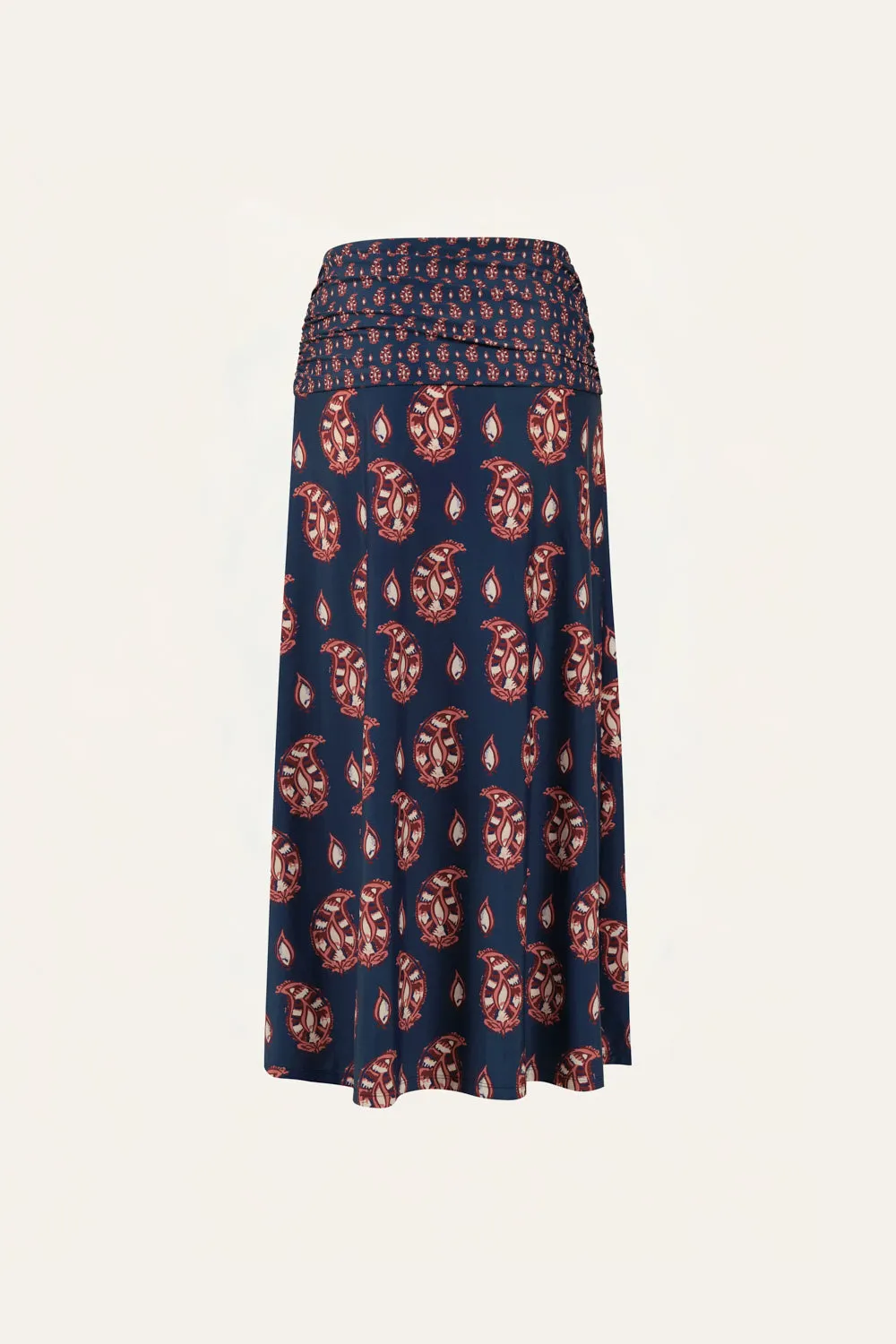 Johanna Ortiz Under The Sun gonna maxi lycra navy stampa