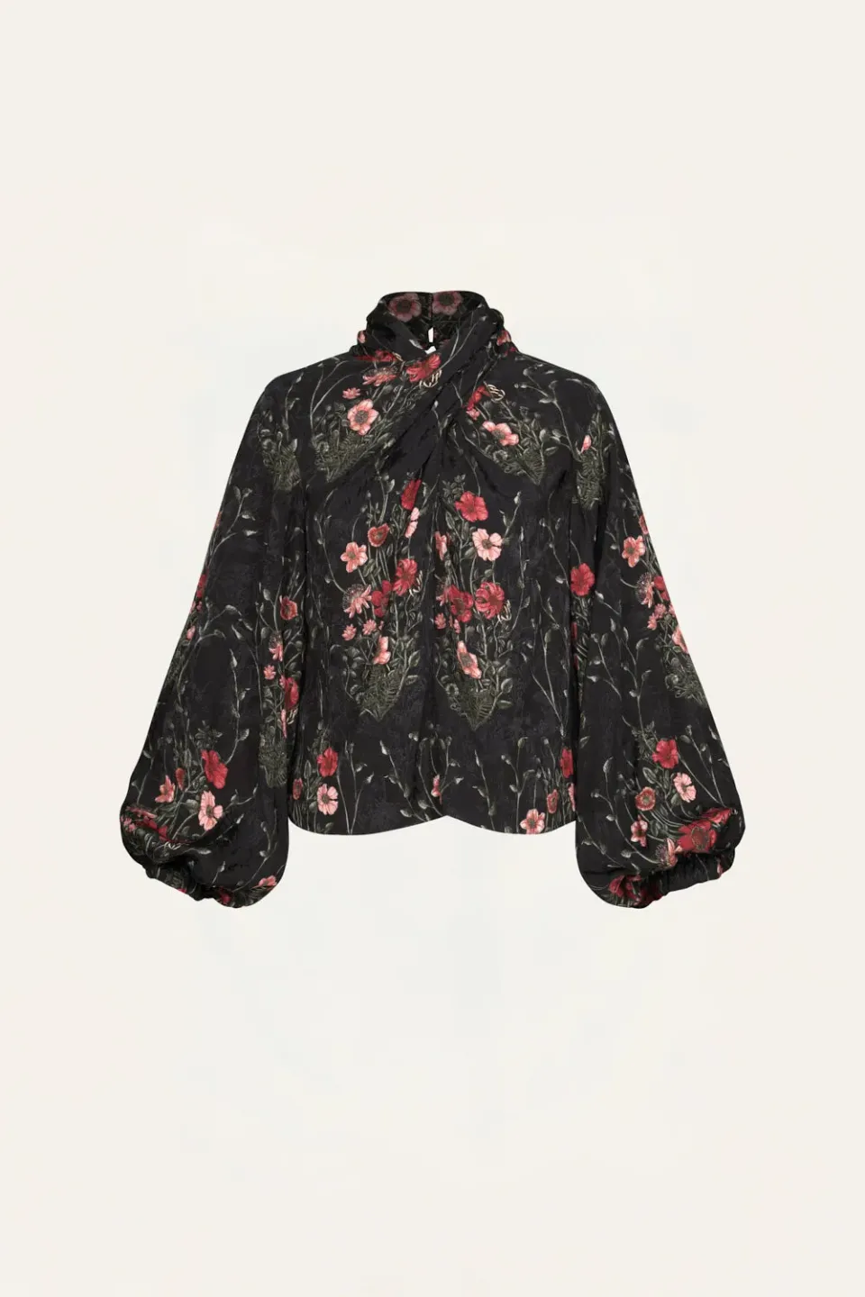 Johanna Ortiz Intricate Islands top jacquard nero rosso