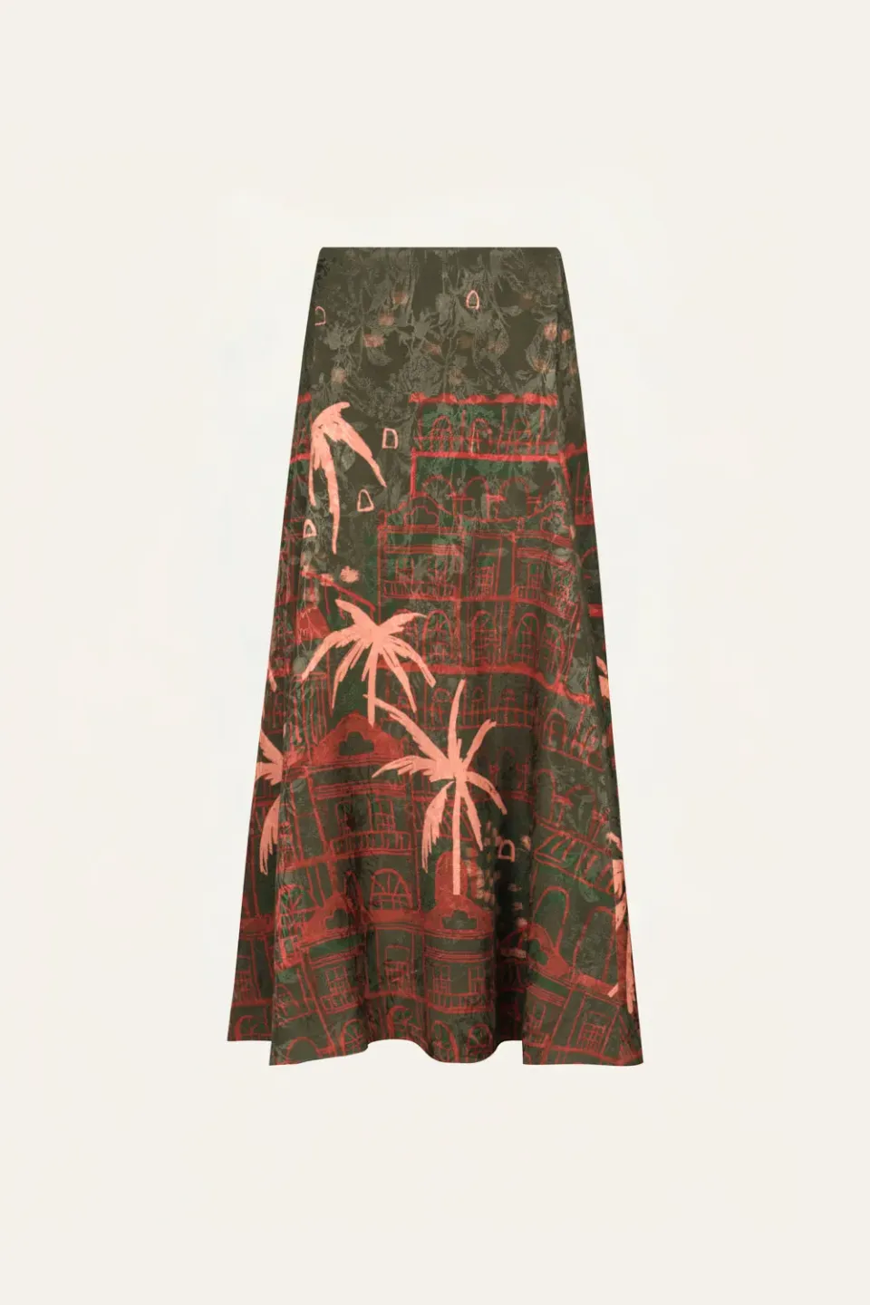 Johanna Ortiz Encanto De Isla gonna jacquard verde midi