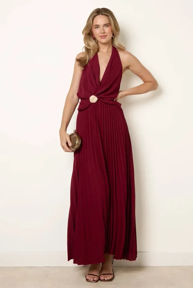 Blue Vanilla Cross Front abito halter bordeaux taglia unica