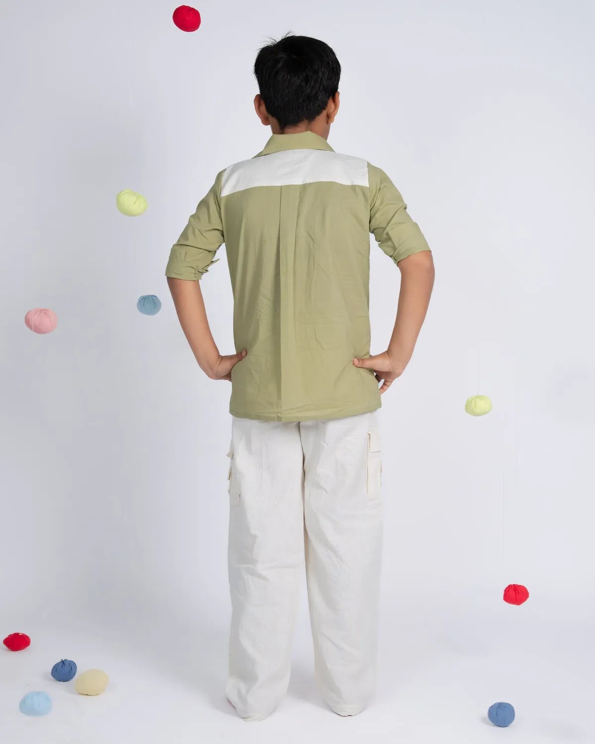 Our Dve Classic Charm camicia bambino verde beige 1-12 anni