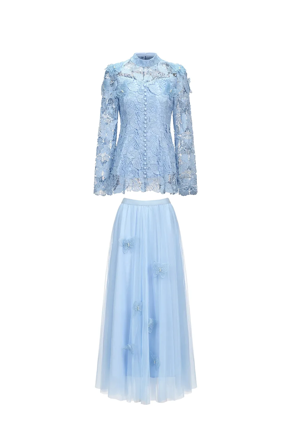 Bella Barnett Sabina completo pizzo blu due pezzi S