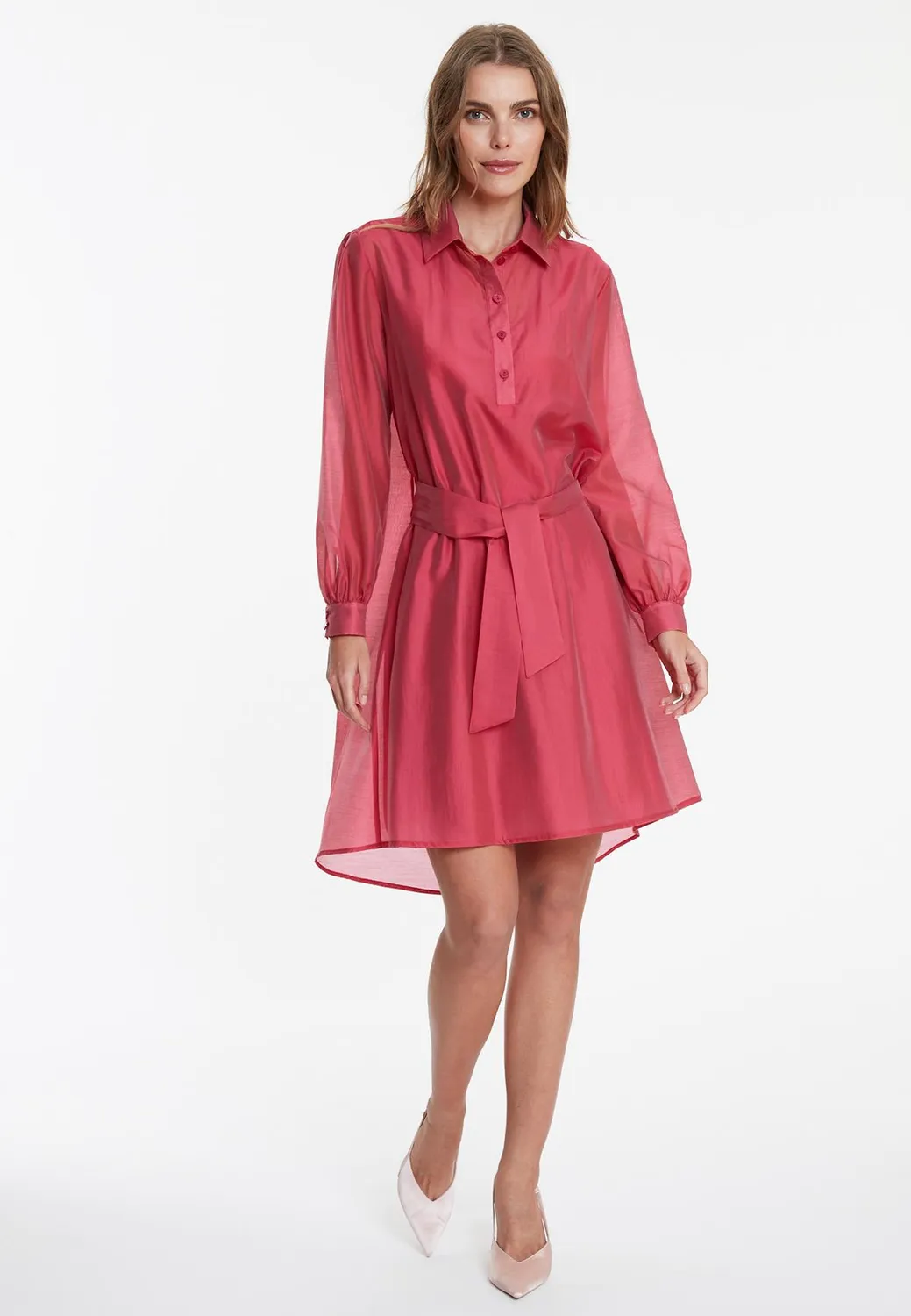 Ana Alcazar Wakoa abito camicia rosa lyocell