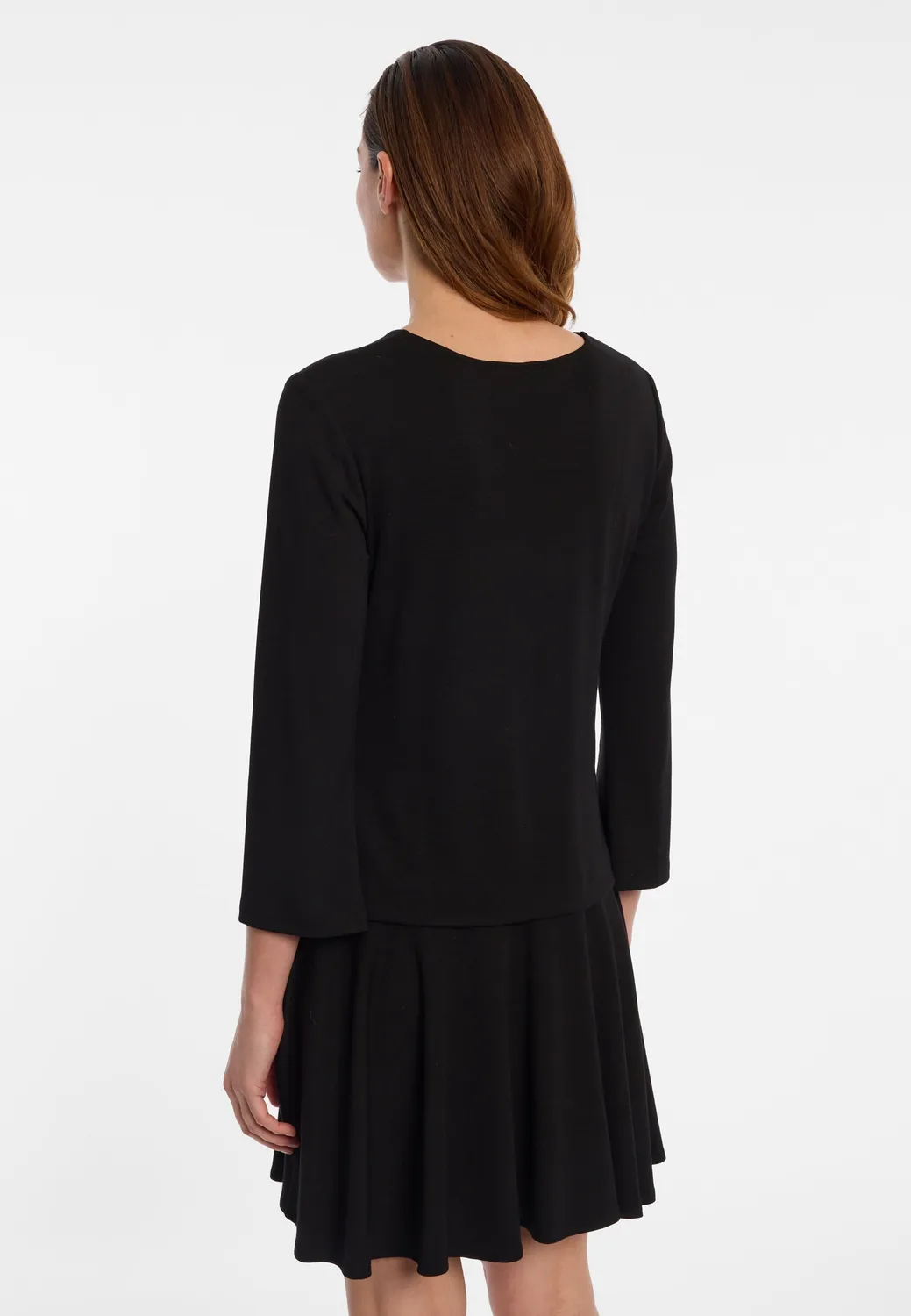 Ana Alcazar Engoly abito jersey nero svasato
