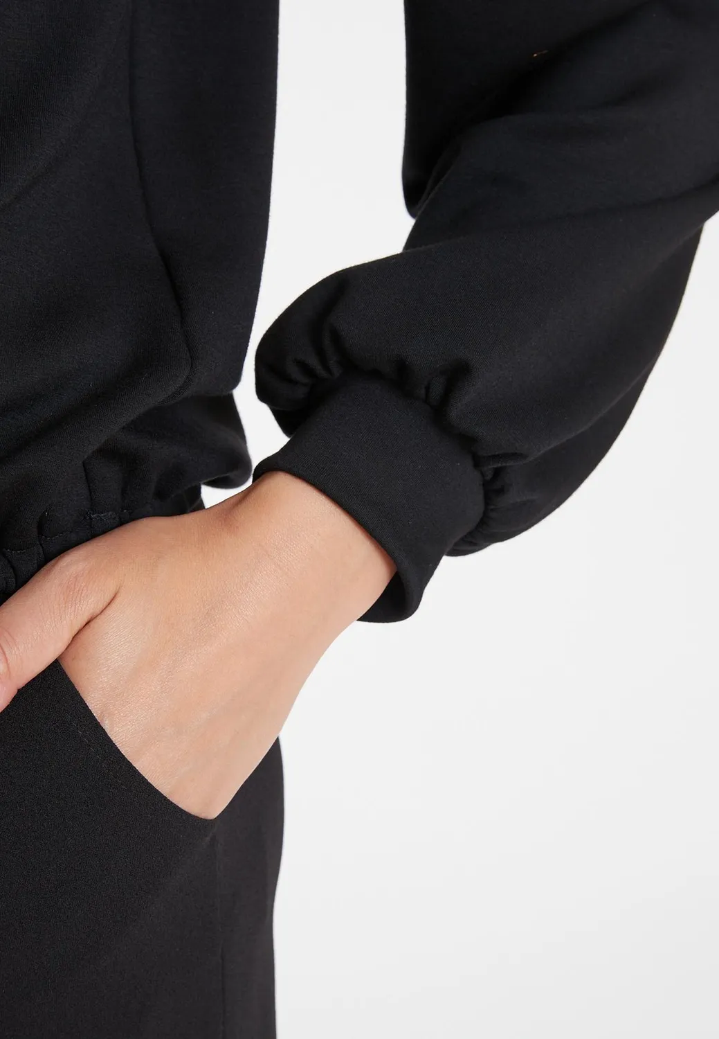 Ana Alcazar Selly top collo alto nero jersey
