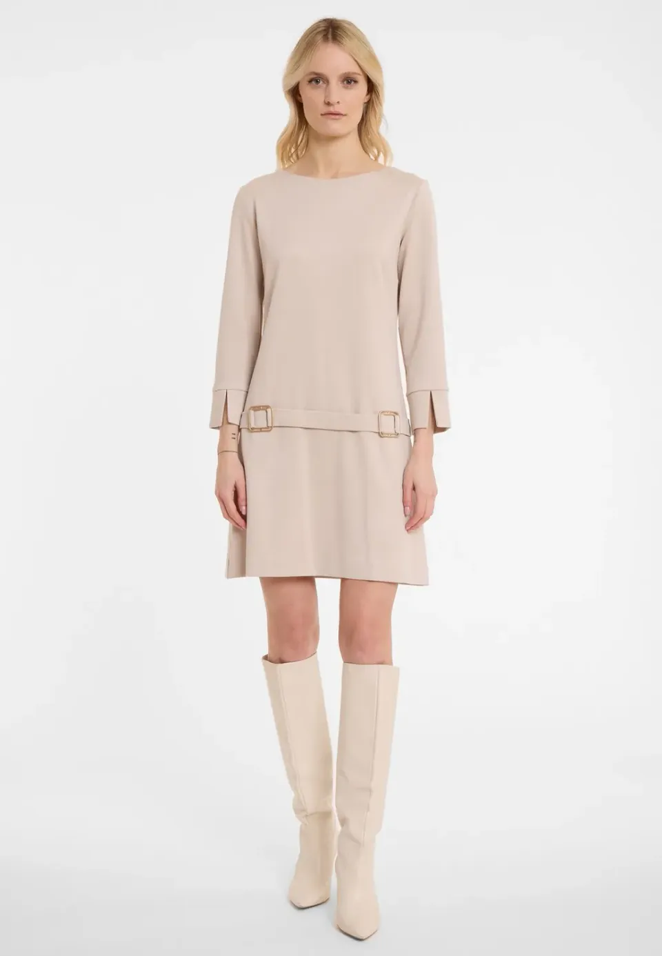 Ana Alcazar Ahala mini abito svasato bianco anni 60