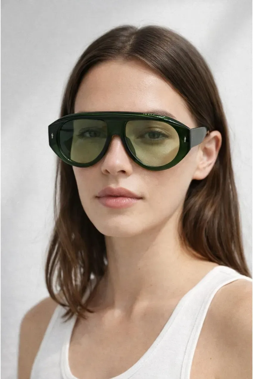 SVNX Bold Aviator occhiali da sole verdi oversize