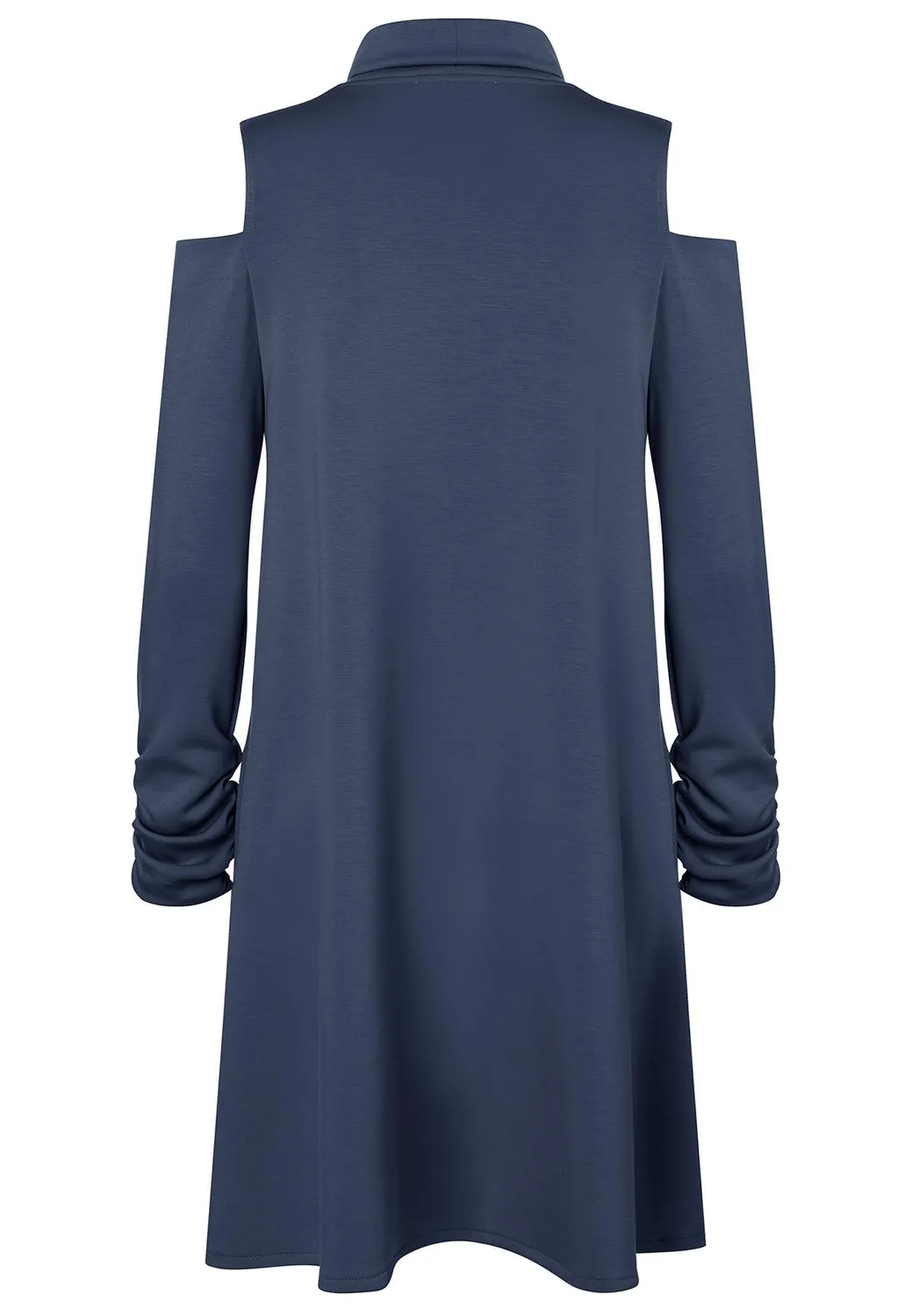 Ana Alcazar Sebaja abito blu jersey cut-out collo alto