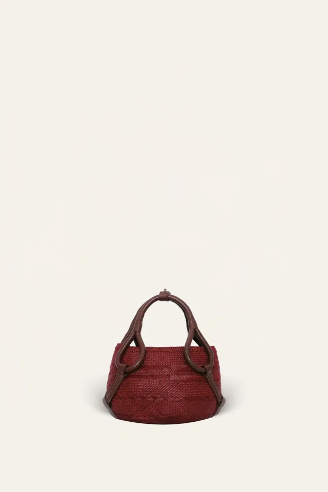 Johanna Ortiz Cannon Ball mini tote iraca vino pelle