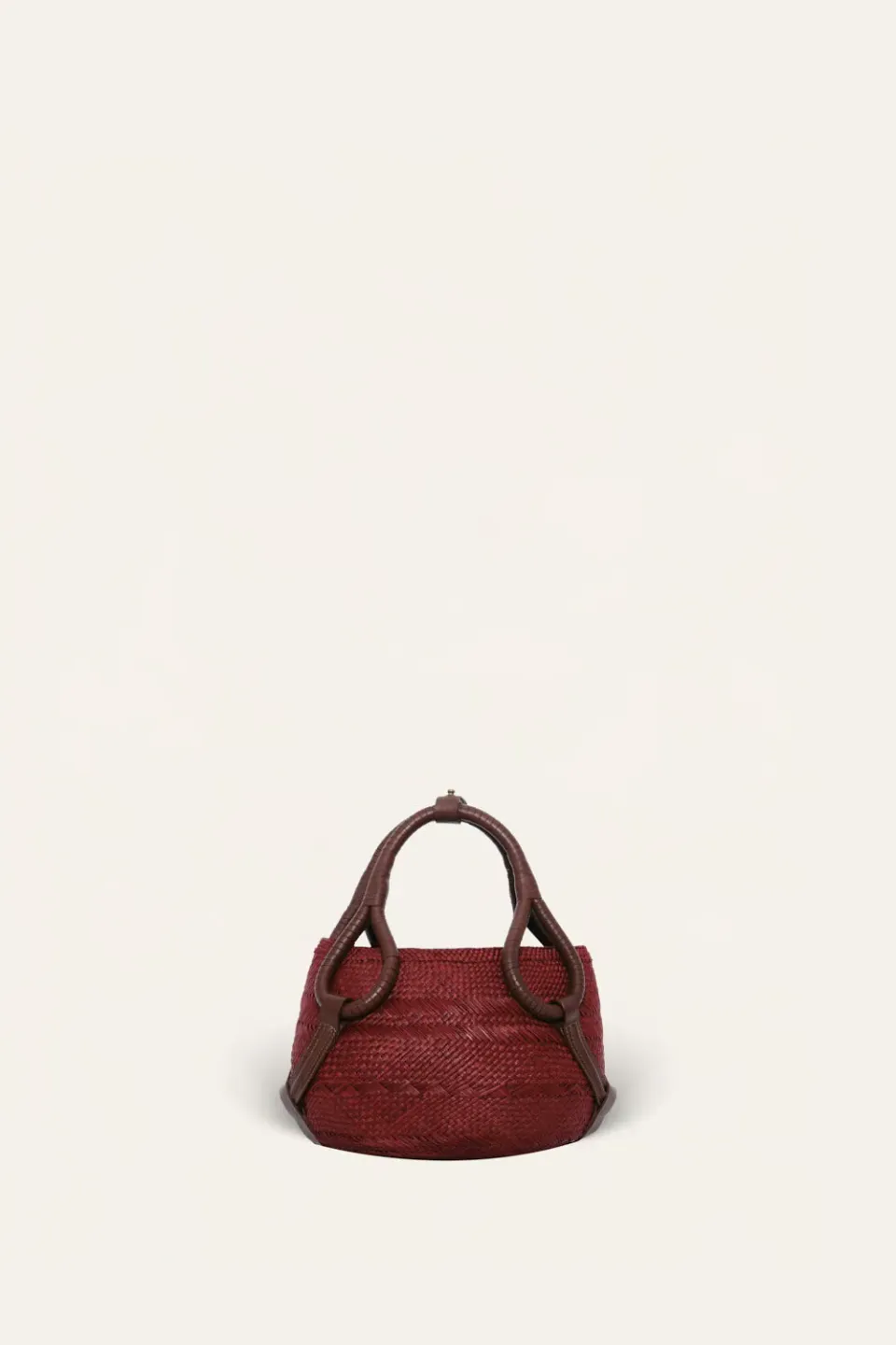 Johanna Ortiz Cannon Ball mini tote iraca vino pelle