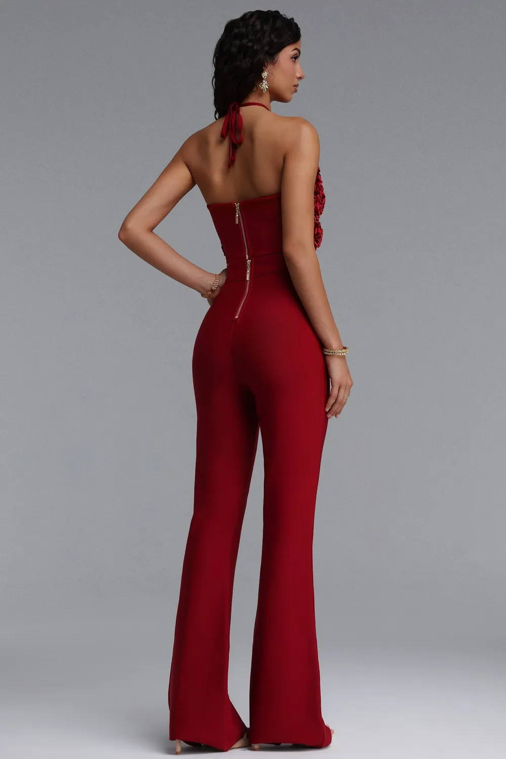 Bella Barnett Ferean set rosso S top e pantaloni floreale