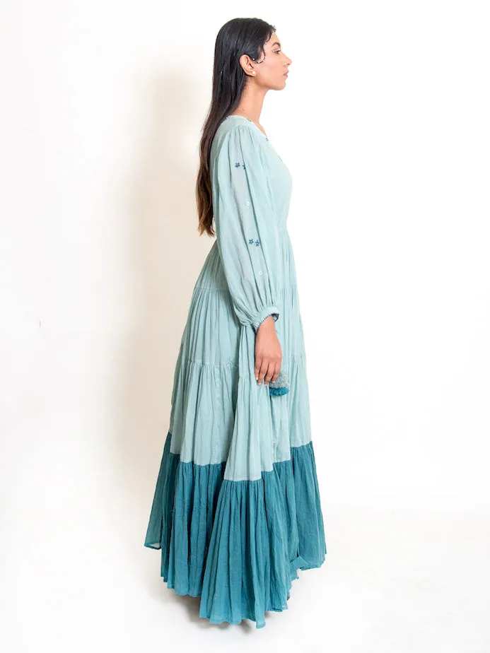 Our Dve Stark Dress abito verde menta cotone