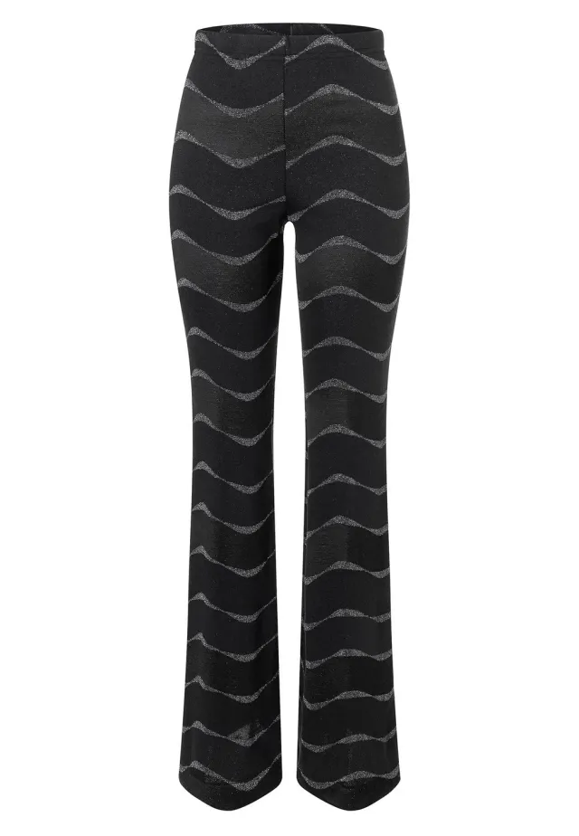 Ana Alcazar Olyra pantaloni zampa neri lurex