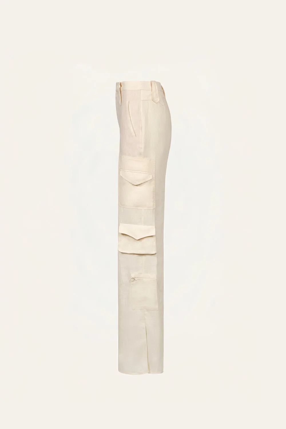 Johanna Ortiz Adaptive Grace pantaloni lino ecru cargo