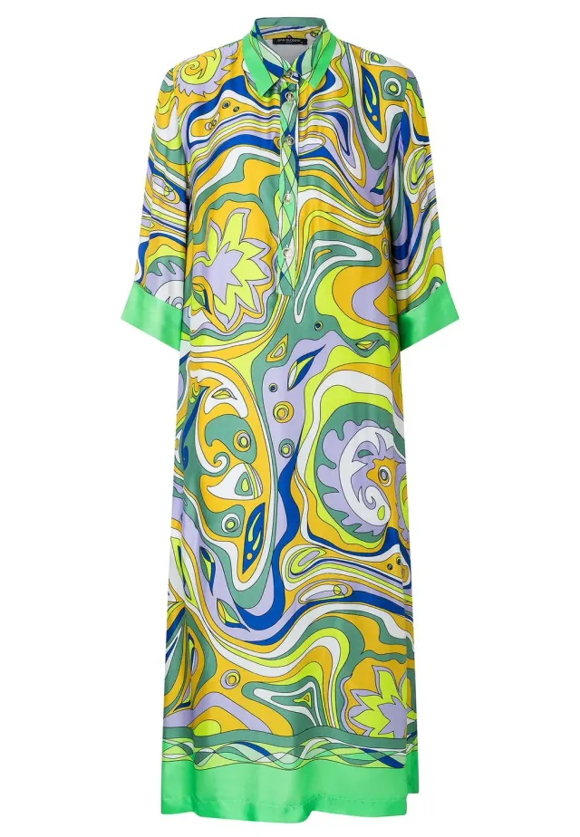 Ana Alcazar Pebola chemisier midi verde satin fantasia