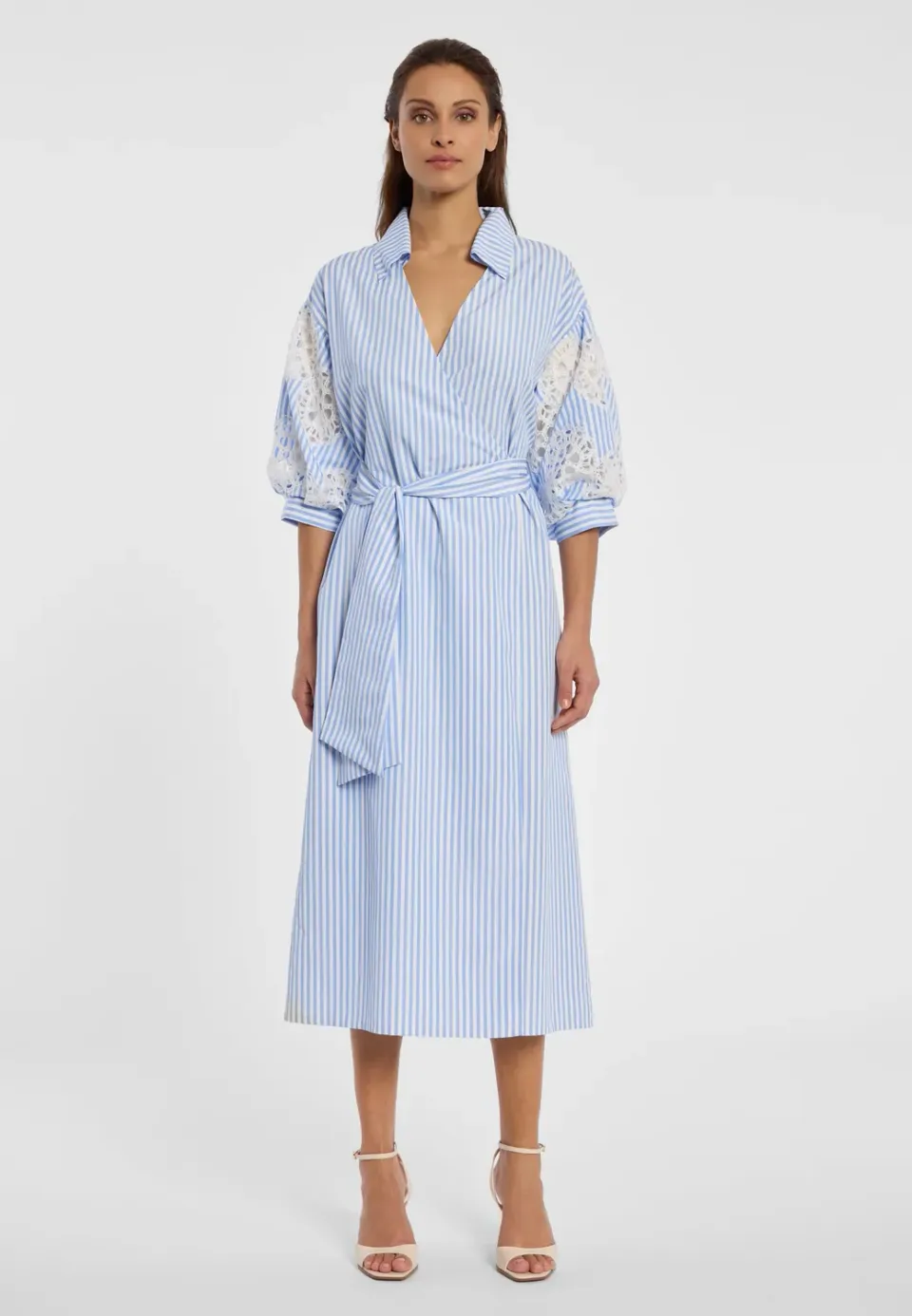 Ana Alcazar Dazra abito camicia midi a righe