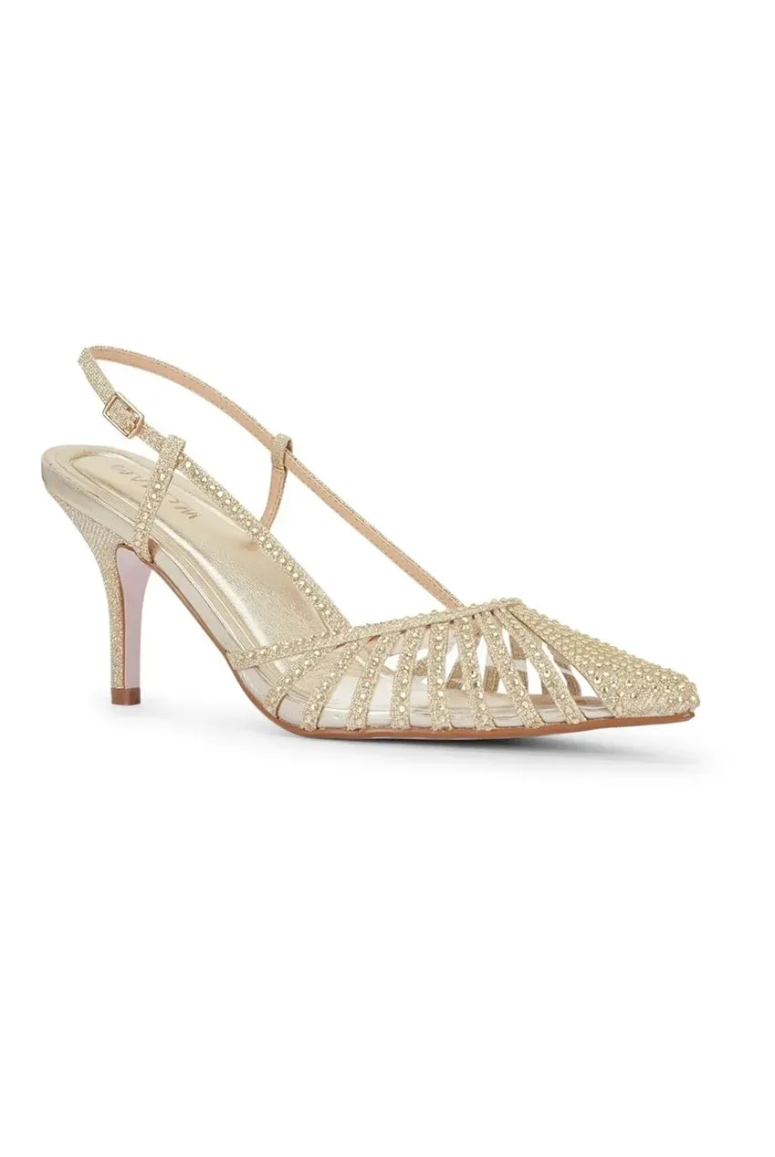 Malow London Selena décolleté slingback neri tacco 8,5