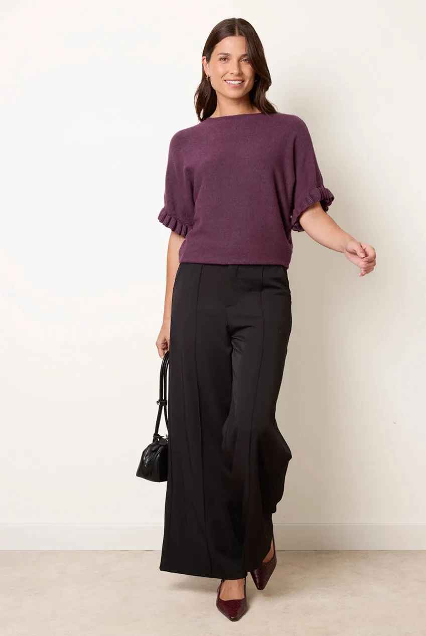 Blue Vanilla Batwing maglione viola viscosa