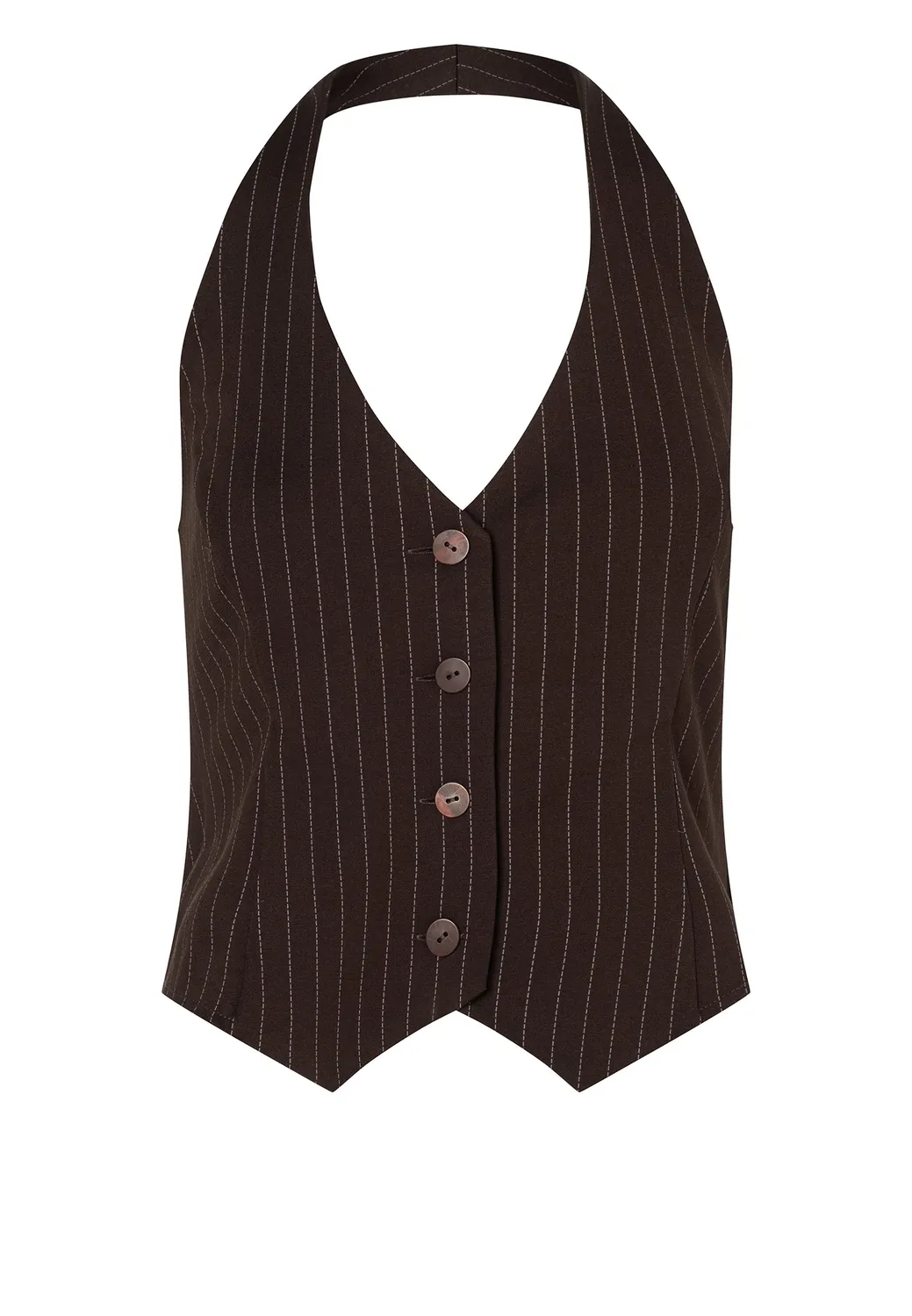 Ana Alcazar Enlyro gilet sartoriale espresso gessato