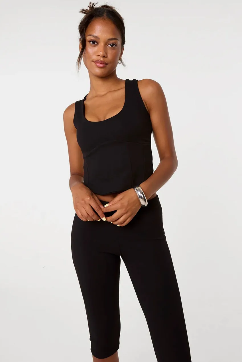 Pink Vanilla Ponte Corset top nero S elasticizzato
