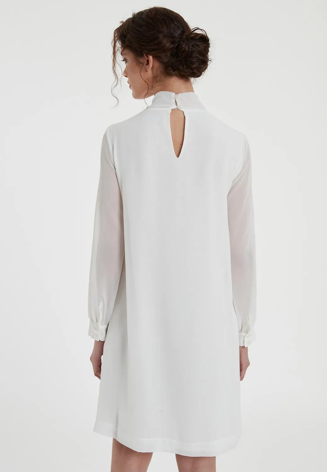 Ana Alcazar Tiwea abito chiffon bianco corto