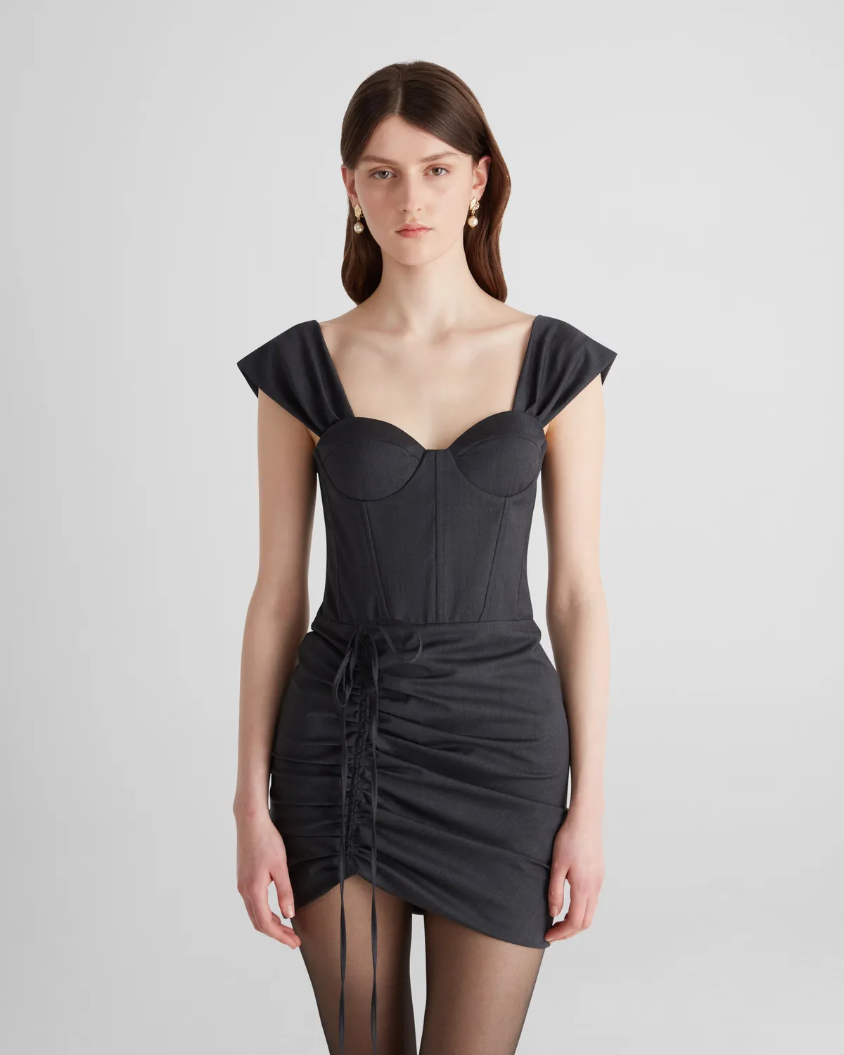 Violante Nessi Montale abito bustier lana grigio