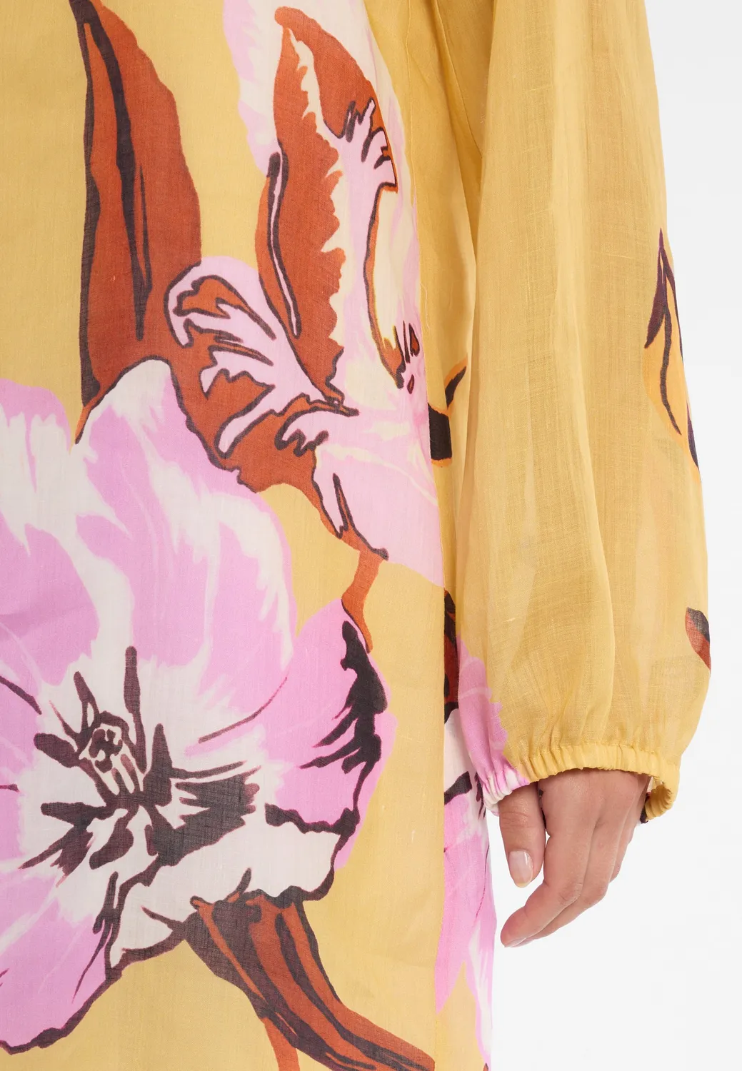 Ana Alcazar Dorinel abito tunica lino giallo