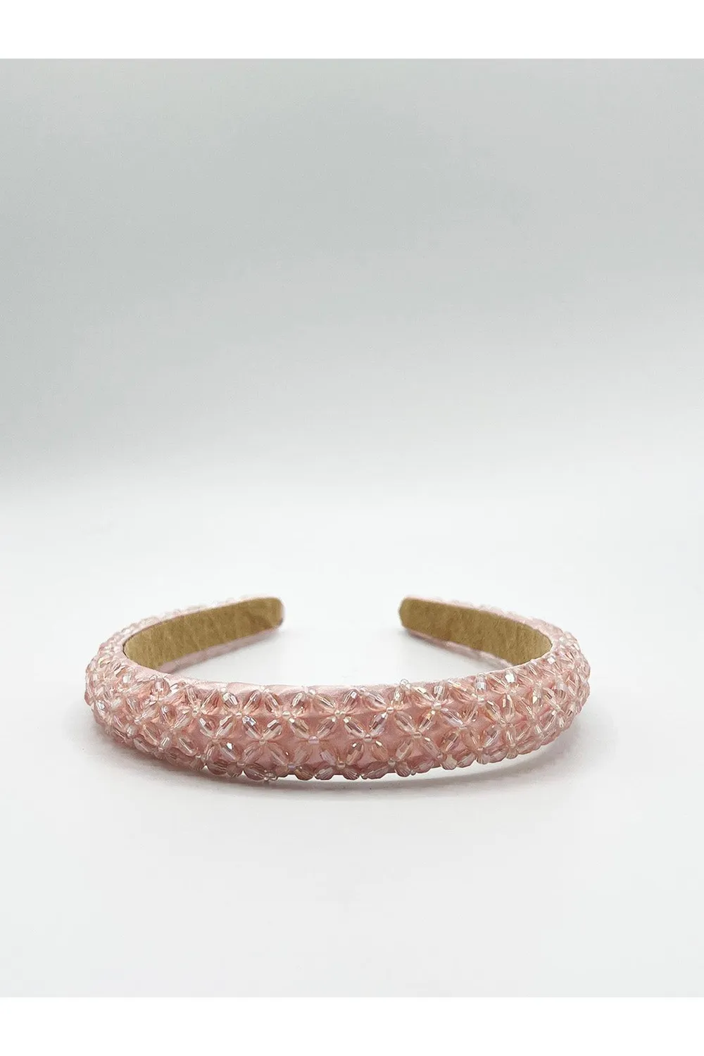 SVNX Lattice Beaded cerchietto rosa con perline