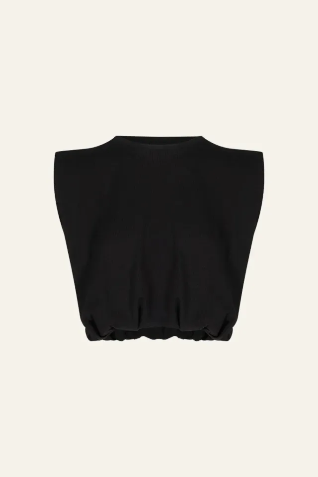Johanna Ortiz Muraya t-shirt nera stampa oversize cropped