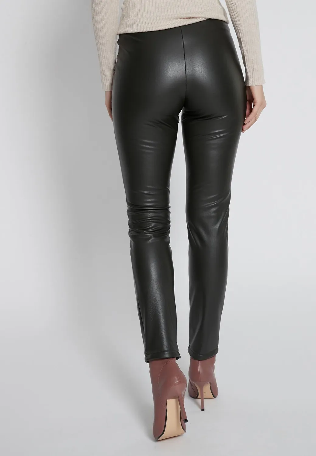 Ana Alcazar Habate pantaloni skinny ecopelle neri