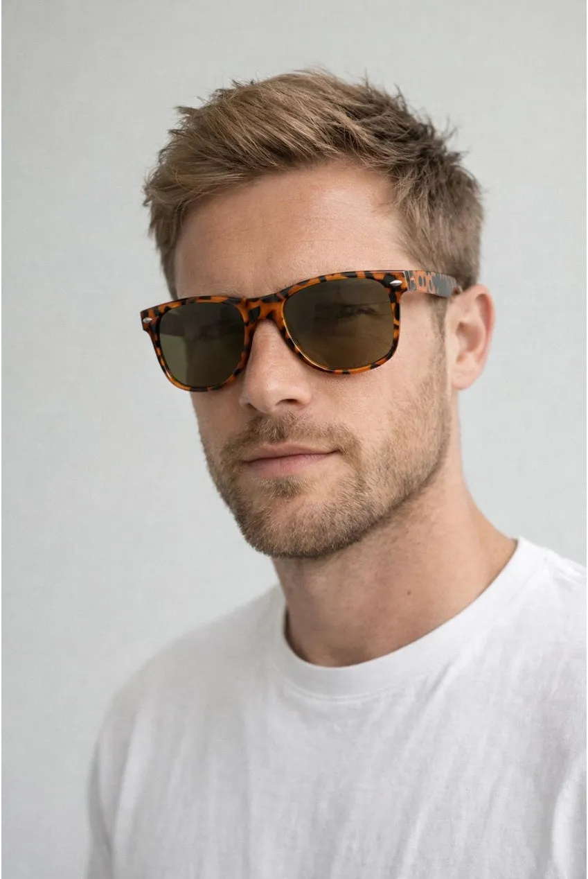 SVNX Wayfarer occhiali da sole tartarugati marroni
