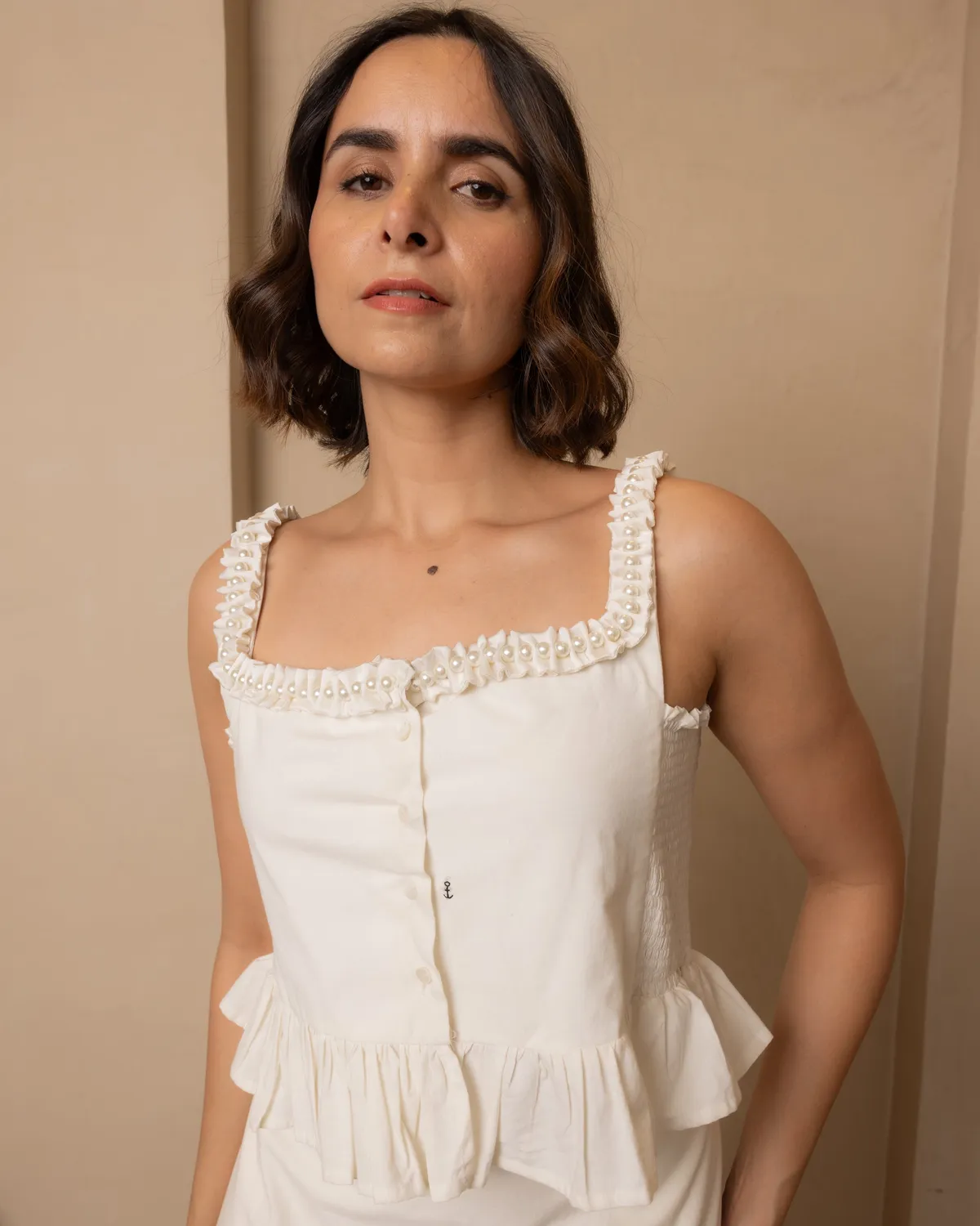 Our Dve Nautica Zoe set top gonna beige