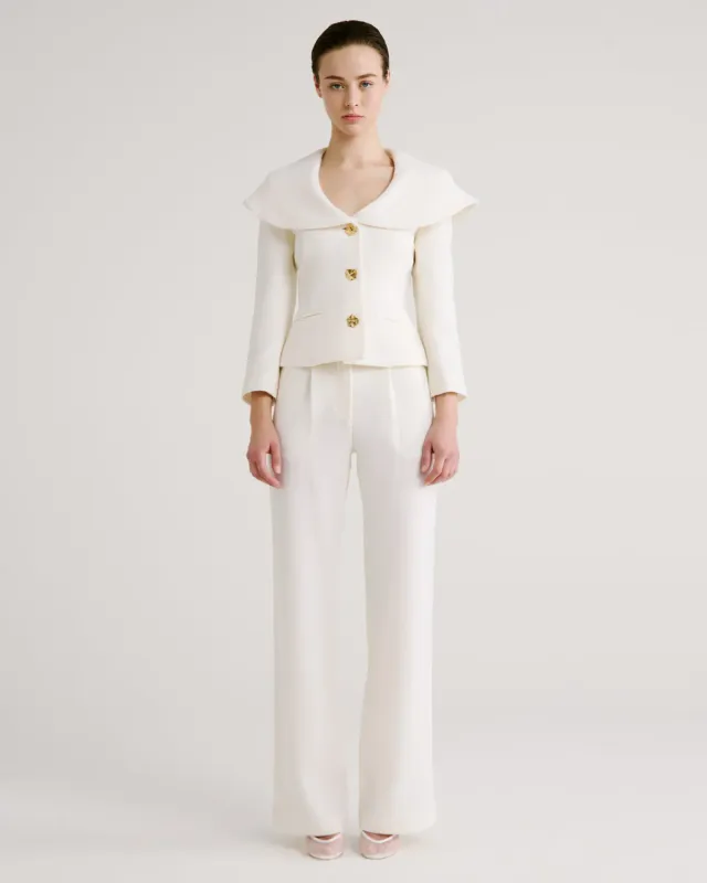Violante Nessi Amato blazer avorio lana double crepe