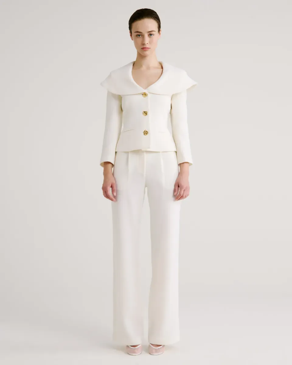 Violante Nessi Amato blazer avorio lana double crepe