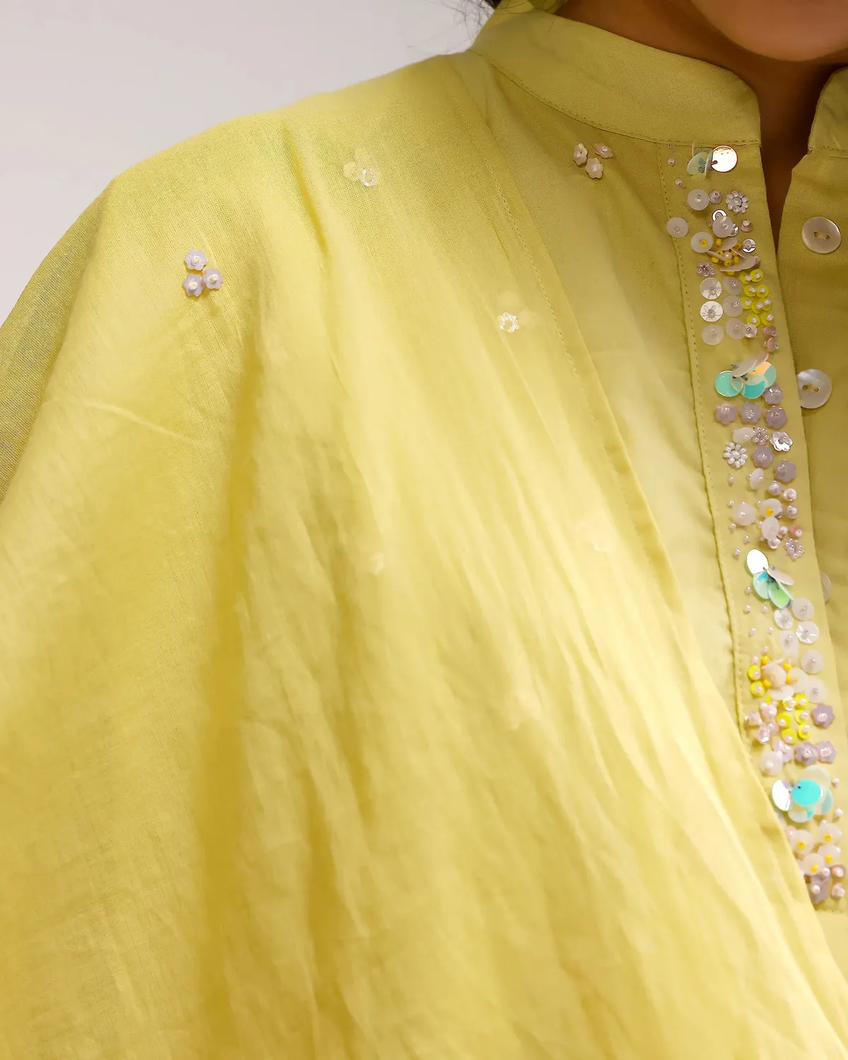Our Dve Grace completo kurta giallo ocra cotone